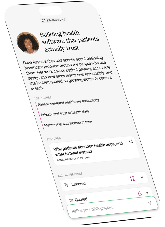 A biography and a bibliography in the & app